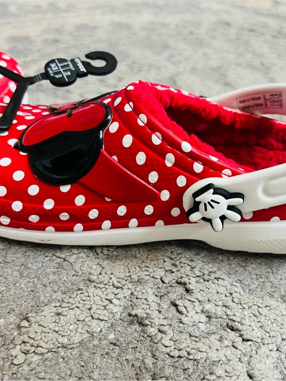 NWT❤️Crocs Kids' Red Polka Dot Minnie Bow Clog szJ3